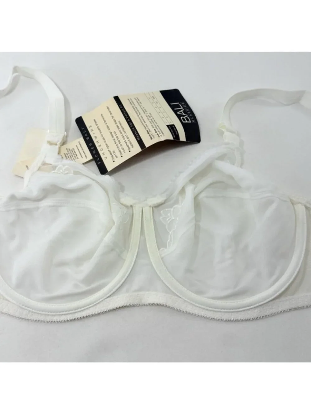 Flower Bali Classics Full Figure Lift Bra Size 38D Underwired Wired See Through